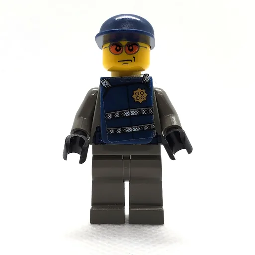 Security Guard (Dark Gray Shirt with Badge, Dark Blue Cap, Dark Blue Vest, Orange Sunglasses)