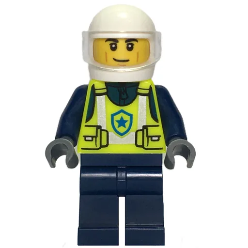 Police Officer (Vibrant Yellow Police Vest, White Helmet with Visor)