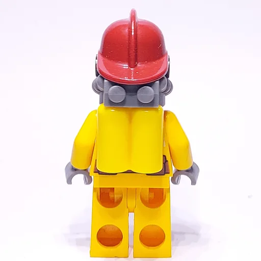 Fireman (Bright Light Orange Fire Suit, Dark Red Helmet, Breathing Apparatus, Airtanks, Sweat Drops)