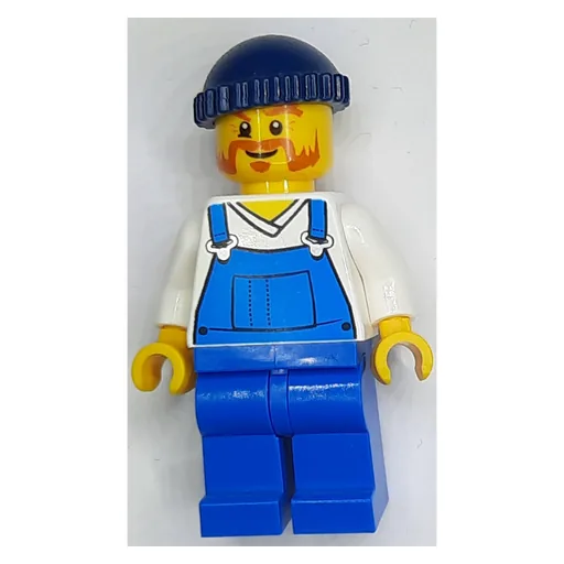 Man (Blue Overalls over Shirt, Blue Legs, Dark Blue Hat, Beard)