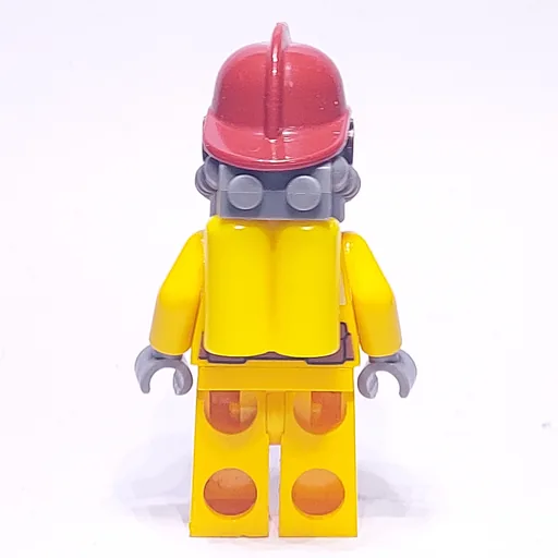 Fireman (Bright Light Orange Fire Suit, Dark Red Helmet, Breathing Apparatus, Airtanks)