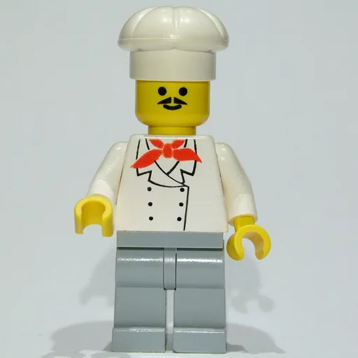 Chef (Red Neckerchief, Light Bluish Gray Legs, Moustache)