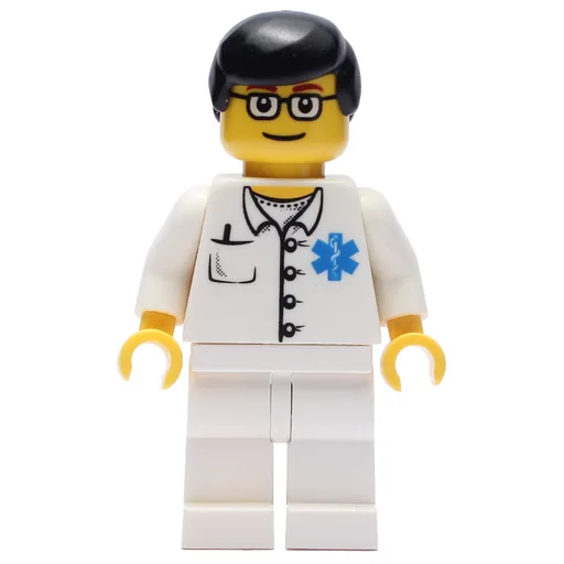 Doctor (White Shirt with Star of Life Logo, Black Hair, Glasses)