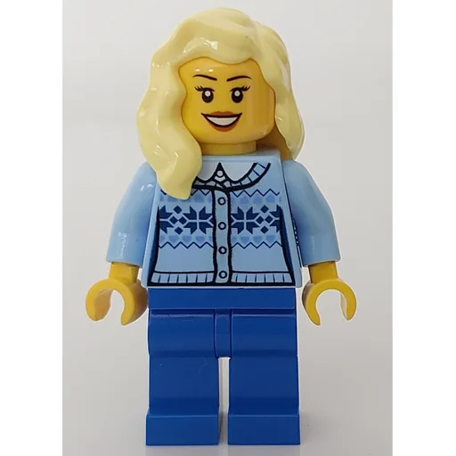 Woman (Bright Light Blue Cardigan, Blue Legs, Bright Light Yellow Hair)