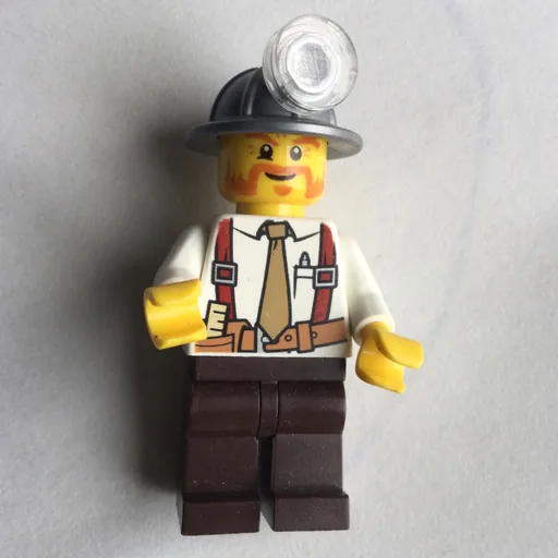 Miner (White Shirt with Tie and Suspenders, Mining Hat, Mutton Chops and Moustache)