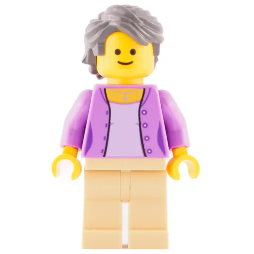 Medium Lavender Torso (Tan Legs, Dark Bluish Gray Hair)