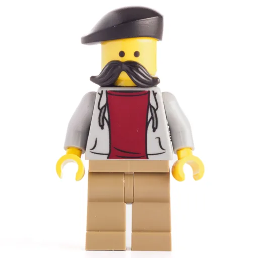 Light Bluish Grey Torso (Dark Tan Legs, Mustache, Barrett)