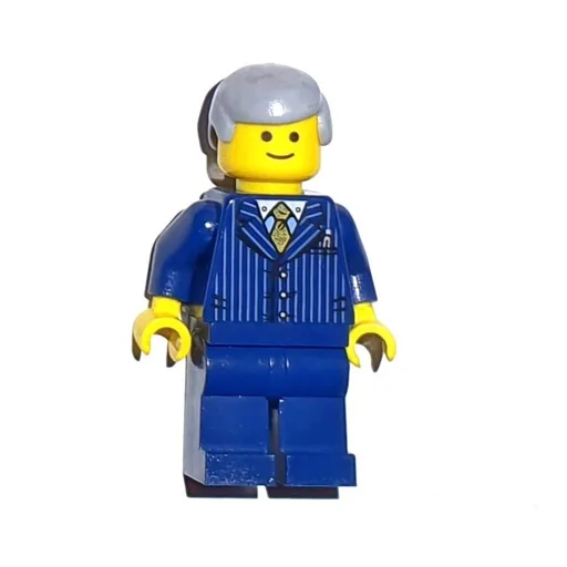 Dark Blue Torso (Suit, Dark Blue Legs, Light BLuish Grey Hair)