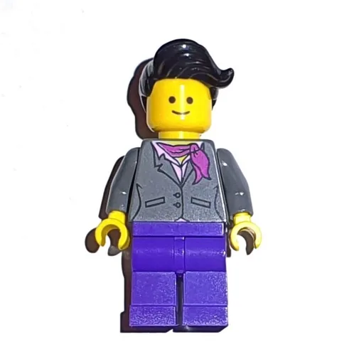 Dark Bluish grey Torso (Jacket, Dark Purple Legs, Black Hair)