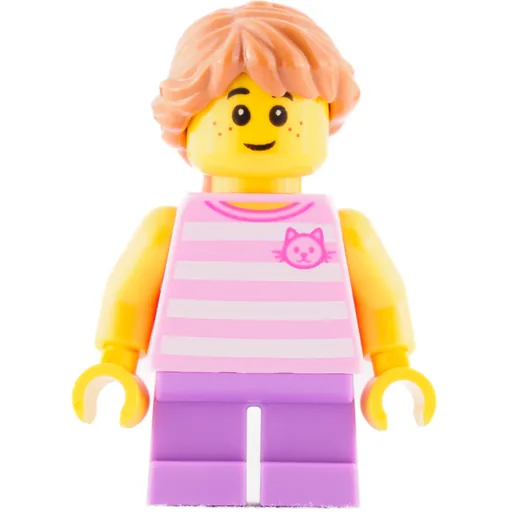 Kid (Bright Pink Torso, Medium Lavender Legs, Medium Nougat Hair)