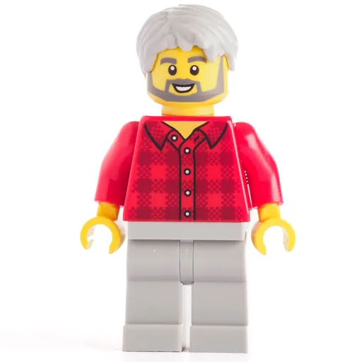 LEGO minifig Red Torso Plaid (fig-008336)