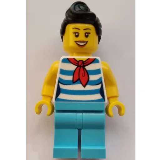 White Torso (Medium Azure Legs, Black Hair)