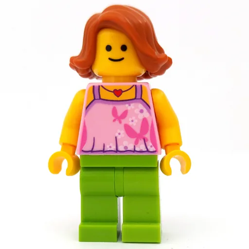Bright Pink Torso (Lime Legs, Dark Orange Hair)