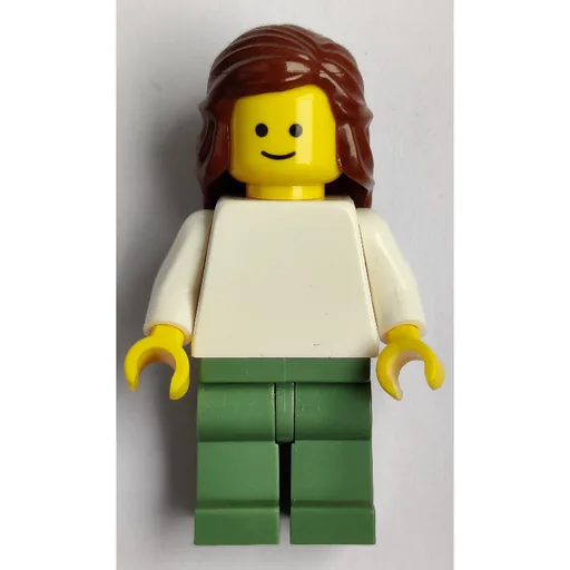 White Torso (Sand Green Legs, Reddish Brown Hair)