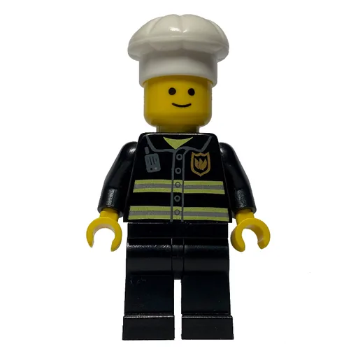 Fire Fighter (Black Torso, Black Legs, White Hat)