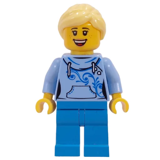 Bright Light Blue Torso (Dark Azure Legs, Bright Light Yellow Hair)