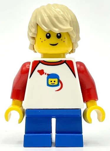 Kid (White Torso, Blue Legs, Tan Hair)