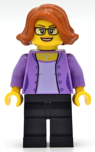 Medium Lavender Torso (Black Legs, Dark Orange Hair)
