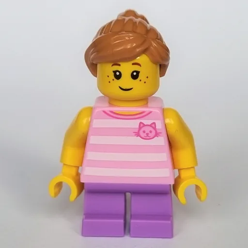 Kid (Bright Pink Torso, Medium Lavender Legs, Medium Nougat Hair)