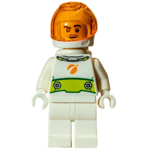 Astronaut (White Torso and Legs, Lime decor, White Helmet Trans Orange Visor)