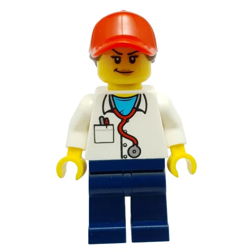 Physician (White Labcoat, Dark Blue Legs, Red Cap)