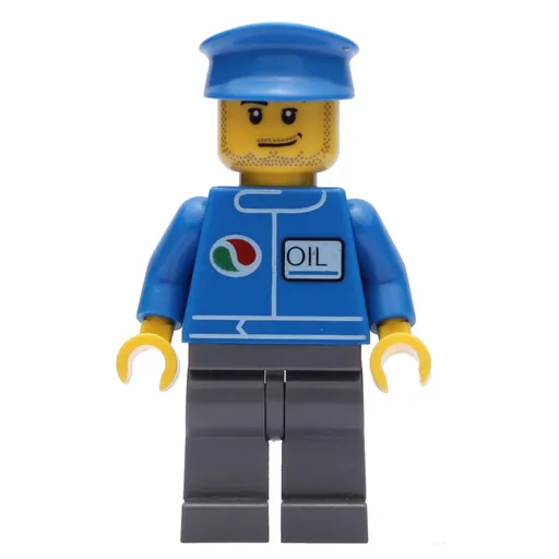 Mechanic (Blue Jacket with Octan Logo, Dark Bluish Gray Legs, Blue Hat, Stubble)