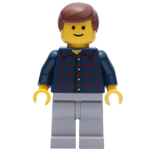 Man (Dark Blue Plaid Shirt, Light Bluish Gray Legs, Reddish Brown Hair)