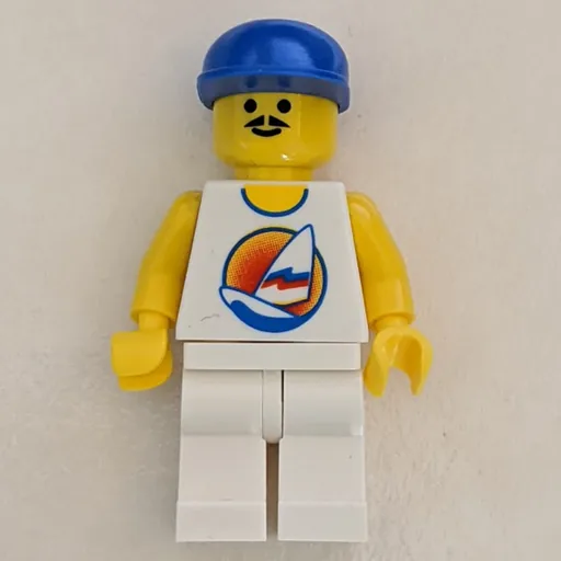 Man (White Tank Top with Windsurfer, White Legs, Blue Cap, Moustache)