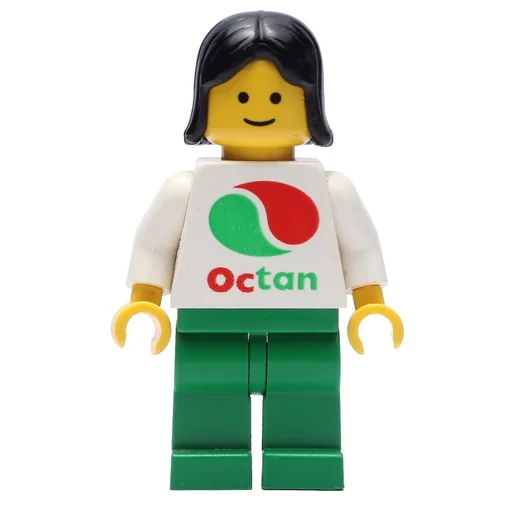 Woman (White Top with Large Octan Logo, Green Legs, Black Hair)