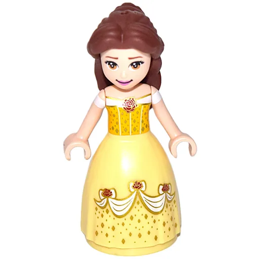 Belle (Bright Light Orange and Bright Light Yellow Full Dress with Roses, Closed Mouth)
