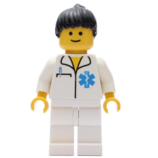 Doctor (Woman, White Shirt with Star of Life Logo, Black Hair)