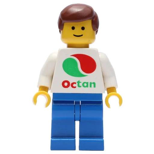 Man (White Top with Large Octan Logo, Blue Legs, Reddish Brown Hair)