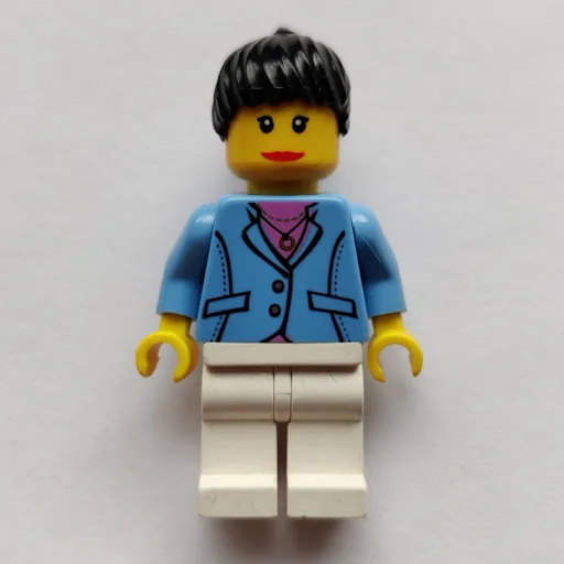 Woman (Medium Blue Jacket, White Legs, Black Ponytail Hair)
