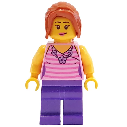 Bright Pink Torso (Dark Purple Legs, Dark Orange Hair)