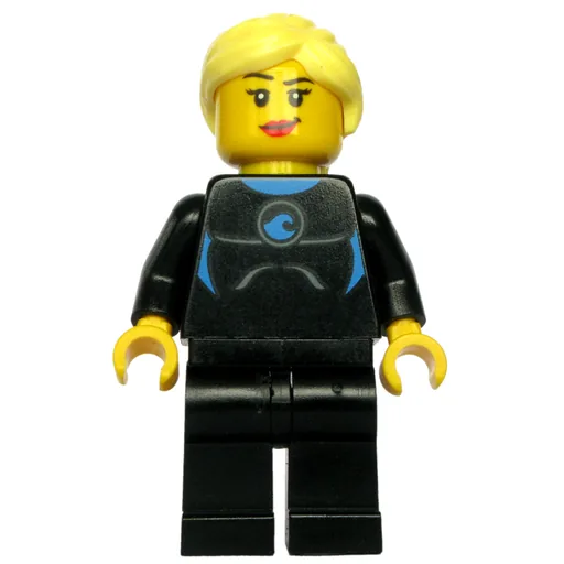 Black Torso Wet Suit (Black Legs, Bright Light Yellow Hair)