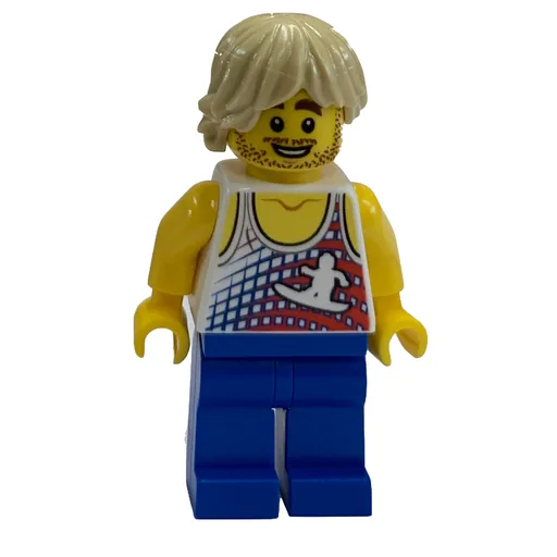 White Torso (Blue Legs, Tan Hair, Stubble Beard)