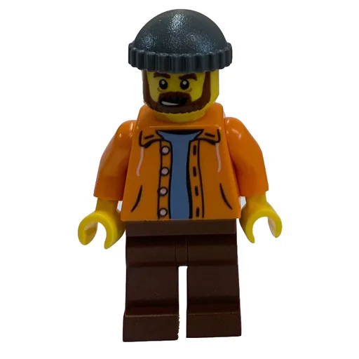 Orange Torso (Reddish Brown Legs, Dark BLuish Grey Cap)