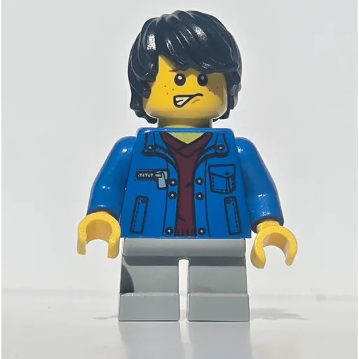 Kid (Blue Torso, Light Bluish Grey Legs, Black Hair)