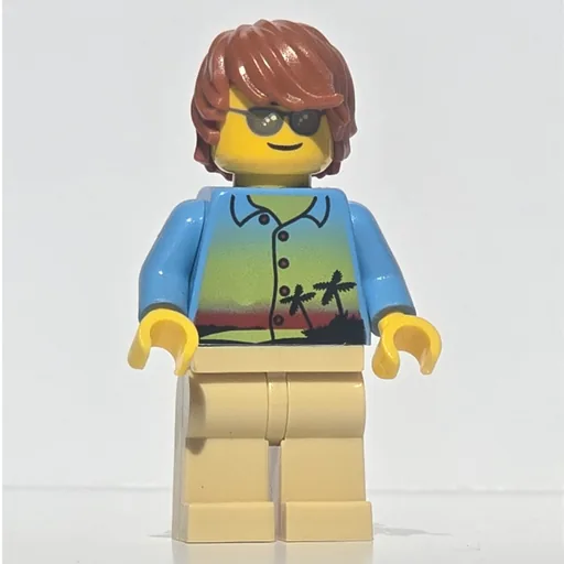 Medium Blue Torso (Tan Legs, Dark Orange Hair, Sunglasses)