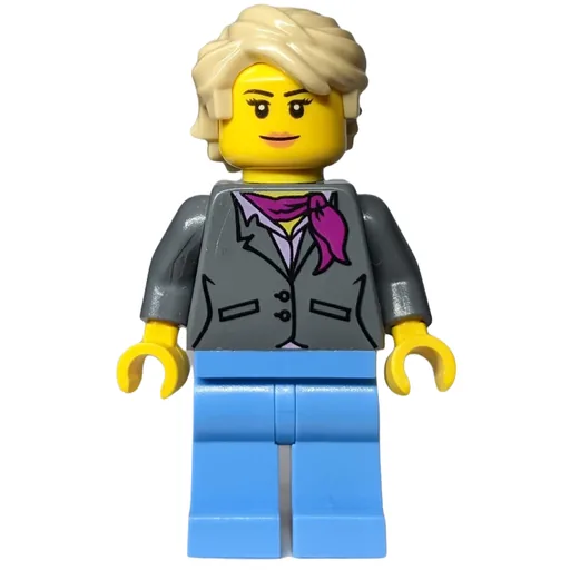 Dark Bluish Gray Torso (Medium Blue Legs, Tan Hair)
