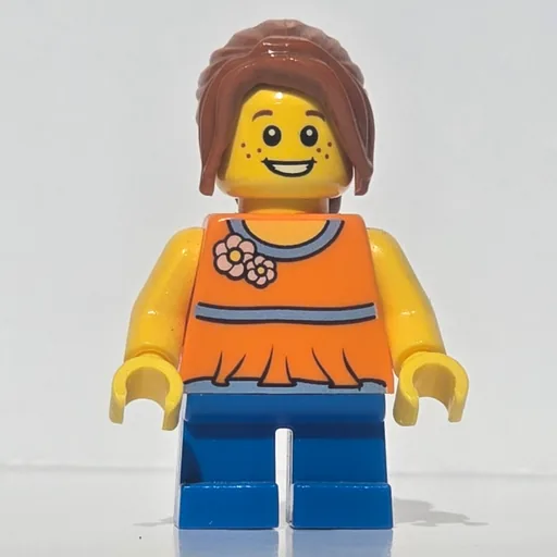 Kid (Orange Torso, Blue Legs, Dark Orange Hair)