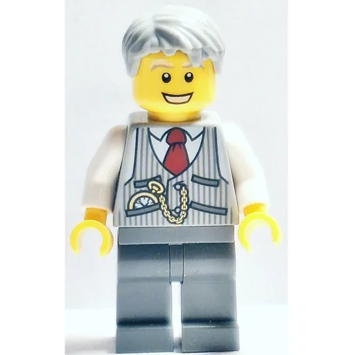 Light Bluish Grey Torso (Dark Bluish Grey Legs, Light Bluish Grey Hair)