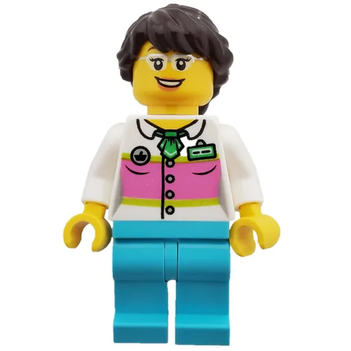 White Torso (Medium Azure Legs, Dark Brown Hair)