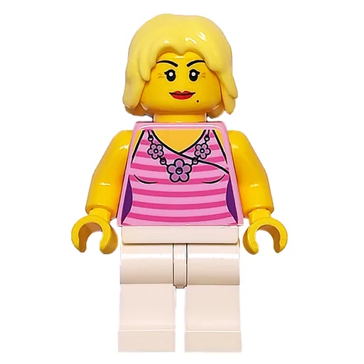 Bright Pink Torso (White Legs, Bright Light Yellow Hair)