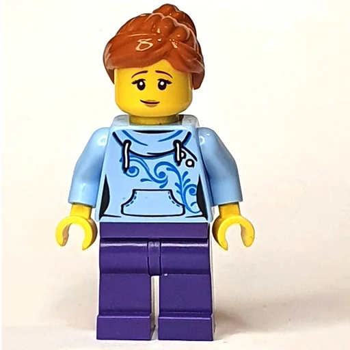 Bright Light Blue Torso (Dark Purple Legs, Dark Orange Hair)