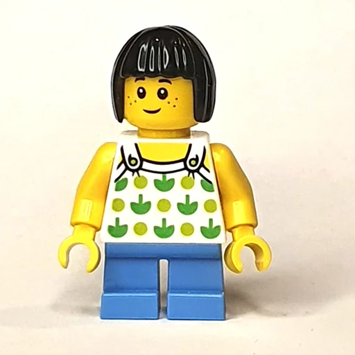Kid (White Torso, Medium Blue Legs, Black Hair)