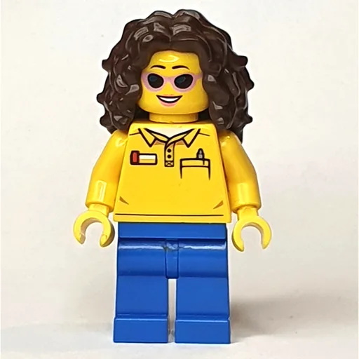 Yellow Torso (Blue Legs, Dark Brown Hair)
