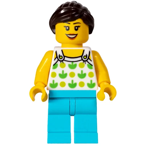 White Torso (Medium Azure Legs, Dark Brown Hair)