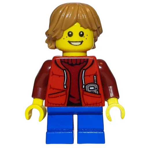 Kid (Red Torso, Blue Legs, Medium Nougat Hair)