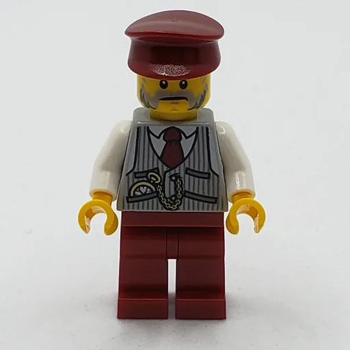 Light Bluish Gray Torso (Dark Red Legs, Dark Red Hat)